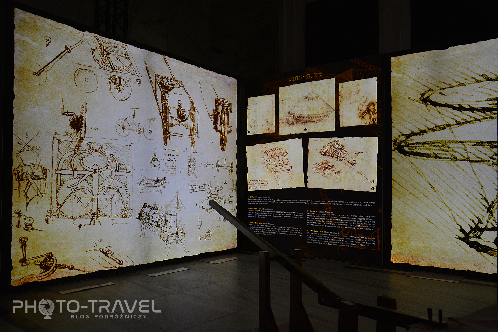 multimedialna wystawa da Vinci w Warszawie - szkice i urządzenia 